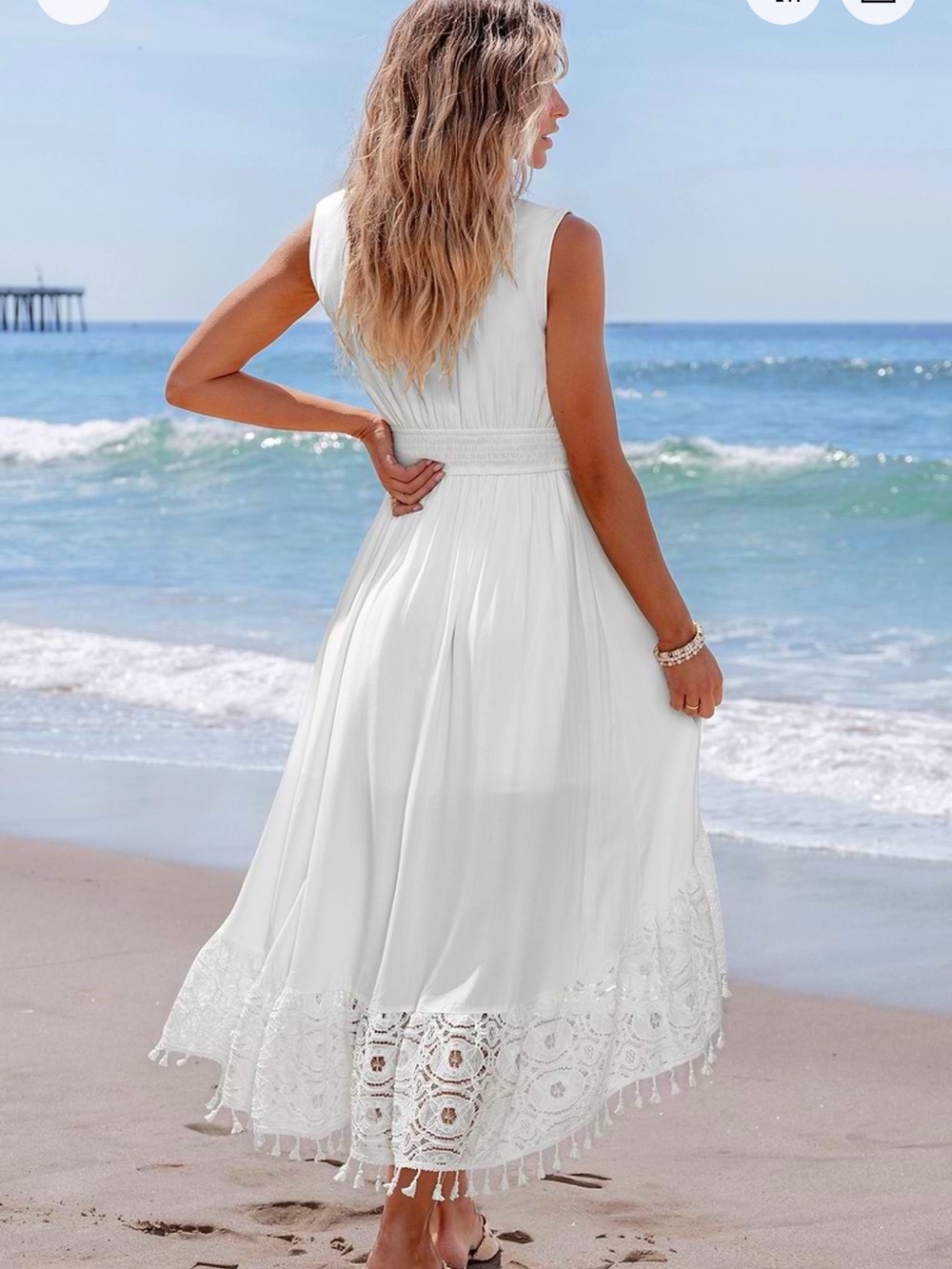 Cupshe Luna Glow White Midi Dress - Picture 3 of 7